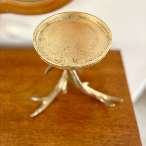 Vintage Gold Antler Candle Holder - Picture 3 of 3